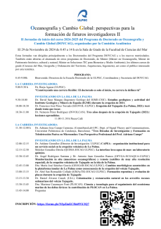 PROGRAM 2nd Opening Sessions for the 2024-2025 Academic Year of the Doctoral Program in Oceanography and Global Change (DOYCAG), organized by the Academic Committee